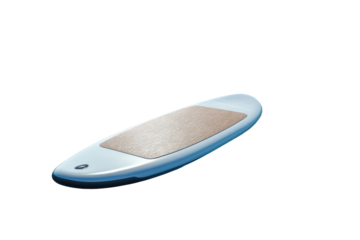 A Sleek, Light Blue Surfboard With A Textured Beige Deck Pad, Poised For An Exhilarating Ocean Ride, Promising Effortless Gliding And Summer Adventures Isolated on Transparent Background