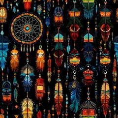 Fototapeta premium An intricate dreamcatcher design evokes deep cultural pride and tranquil beauty.