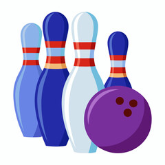 bowling ball and pins