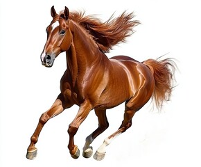 Majestic Chestnut Horse Galloping with Grace and Speed