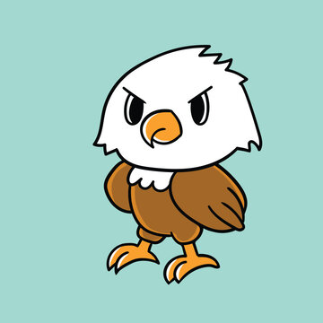 Standing Cute Eagle Cartoon