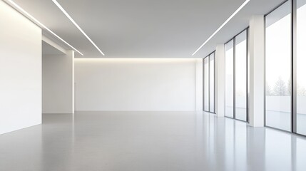 Obraz premium Modern Bright Open Space with Minimalist Design and Large Windows