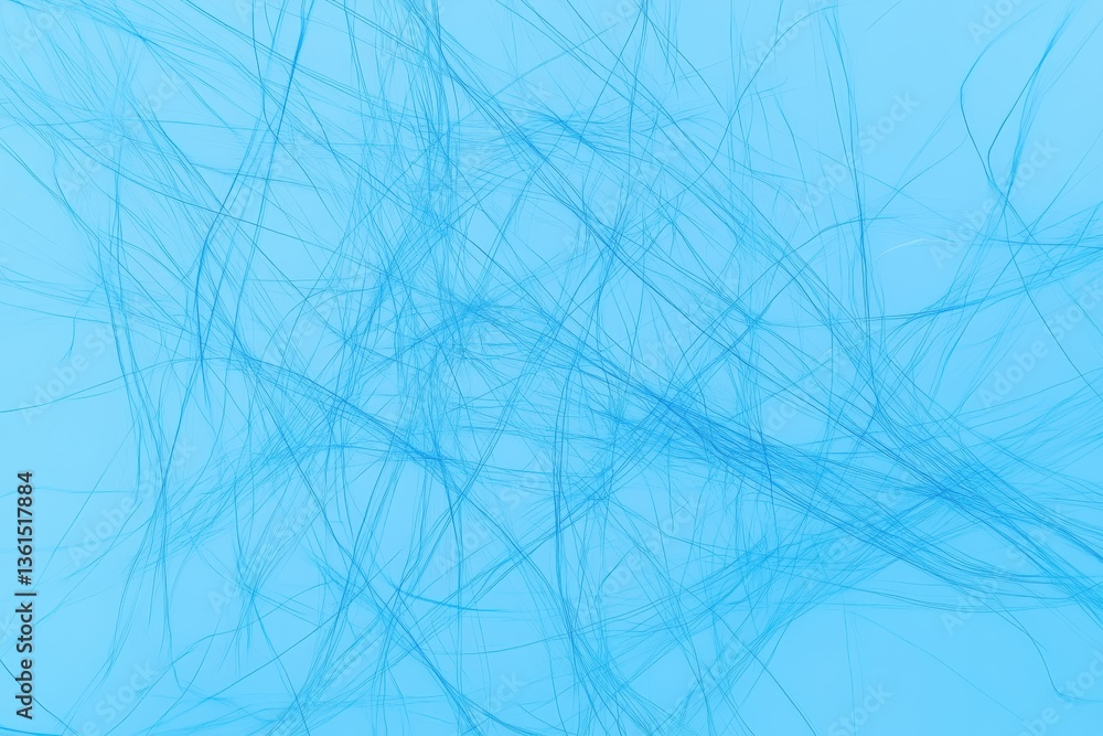 Poster light blue lines swirl gracefully on a soft blue background, creating a calming abstract composition