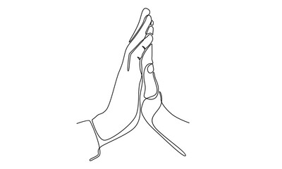 continuous line of couple holding hands