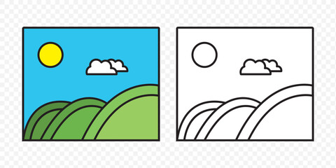 Image gallery icon set. silhouette of an image, Photo album icon, Photo gallery icon, Image symbol, Picture signs. Vector illustration on isolated transparent background, editable stock. EPS10