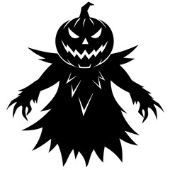 A spooky jack o lantern lantern silhouette vector illustration