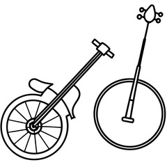 Banjo bike line art vector illustration 