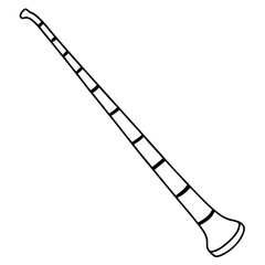 Didgeridoo line art vector illustration 