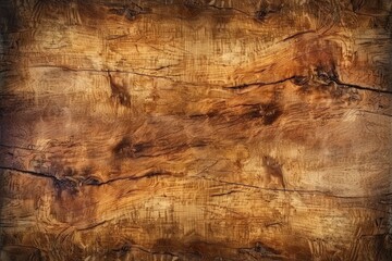 Naklejka premium A textured wooden surface with rich, warm tones and intricate grain patterns, showcasing the beauty of natural wood.