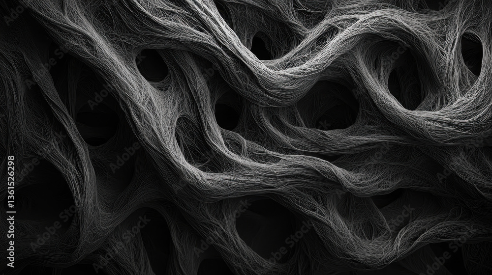 Poster complex web of overlapping lines illustrates the chaos within a stressed mind in intricate detail