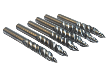 A Set Of Precise, Spiraling Drill Bits Poised For Action, Ready To Create, Showcasing Their Metallic Sheen Against A Clean White Backdrop Isolated on Transparent Background