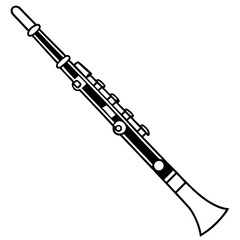Flute isolated on a white background with a metallic appearance