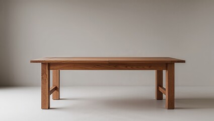 Fototapeta premium A simple brown wooden table and chairs, vintage furniture for home interior