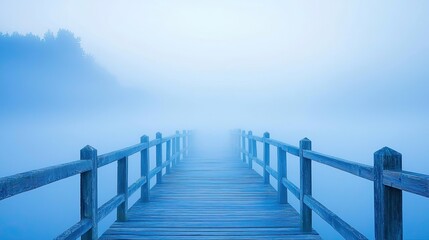 Fototapeta premium Long Bridge Fading into the Fog