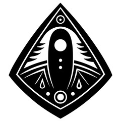 Uija board with planchette moving silhouette vector illustration