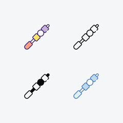 Satay  icons set Line and Glyph black vector icon