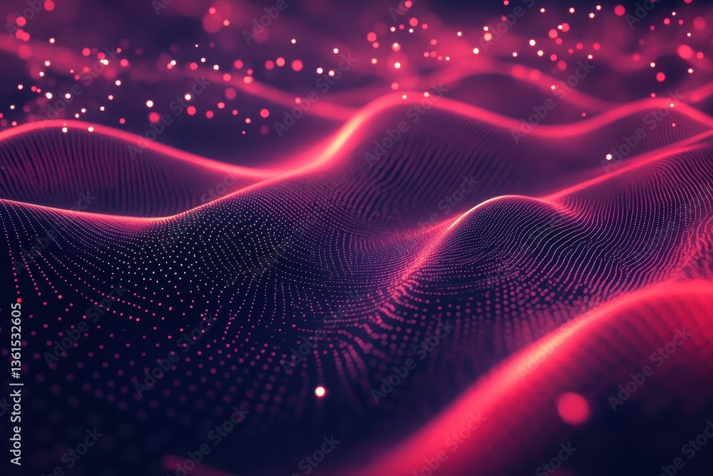 Poster glowing red light creates an abstract seamless background with dynamic flowing waves, abstract seaml