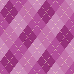 Argyle pattern of geometric rhombus. Harlequin design. Classic diamond shaped textile material for gift wrapping paper, socks, sweater, jumper, other modern textile or paper design.	