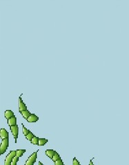 青っぽいドット絵風の枝豆