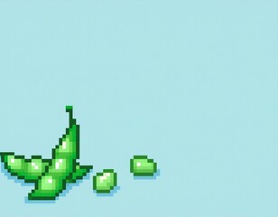 Obraz premium ゲームのドット絵風の枝豆