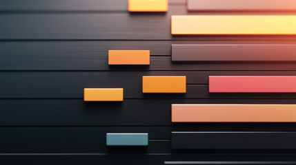 ESG Environmental Social Governance Abstract digital timeline with colorful bars on dark background