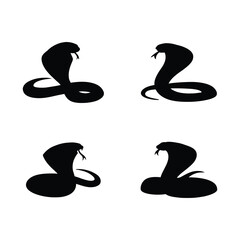 Fototapeta premium Cobra snake silhouette vector art illustration black