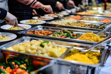 Buffet food catering food party at restaurant