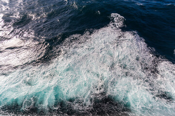 Dynamic Ocean Waves with White Foam