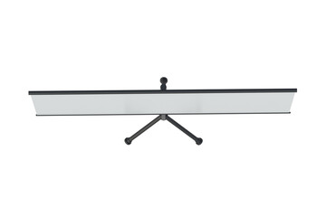 Single projection screen stand on tripod isolated on white background. Whiteboard for presentation or education. 3d render