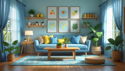 Fototapeta premium Creative Home Interior: Perfect Living Room Inspiration