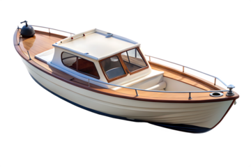 small boat isolated on transparent white background PNG. GENERATIVE AI