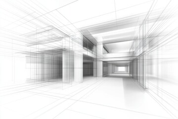 Fototapeta premium Architectural Blueprint: Capturing the essence of a modern architectural blueprint, the image presents a clean and elegant lines, offering a glimpse into the future.