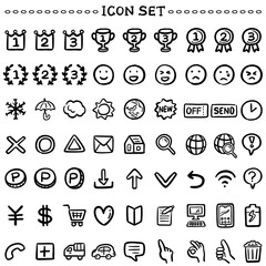 いろいろなアイコンセット　1色　線画