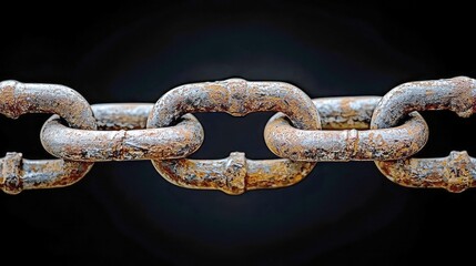 Fototapeta premium Rusty Chain Links: A Close-Up Study of Texture and Time