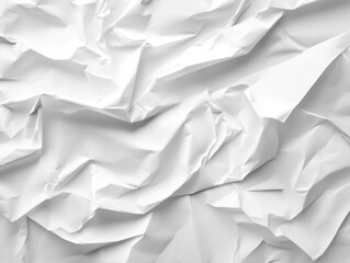 Fototapeta premium Wrinkled Paper Texture: An abstract composition featuring a close-up view of crumpled paper, showcasing a multitude of folds, shadows, and textures, creating a visually captivating design.