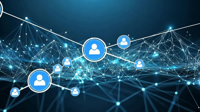 Visual representation of digital connectivity and social network interactions in a modern online environment
