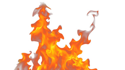 Fire Flames on Transparent Background &ndash; Blazing Heat Effect, Burning Flame Texture, Wildfire Sparks PNG