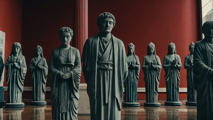 Naklejka premium Engage with the rich history and artistic heritage reflected in our diverse statue exhibits