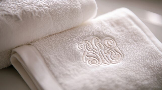 Luxurious Embroidered Towels: Soft, White, and Personalized
