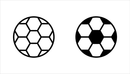 occer ball icon set, football signs, line soccer sport ball, vector illustration on white background