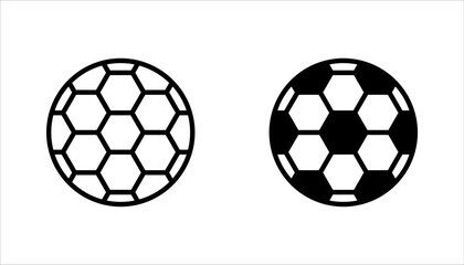 Fototapeta premium occer ball icon set, football signs, line soccer sport ball, vector illustration on white background