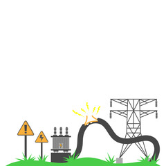 Illustration of Electrical Broken Cable