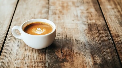 Obraz premium a cup of coffee on the wood table