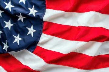 Patriotic Symbolism United States Flag Waving in Freedom Honor Nation Heritage Americana Red White Blue