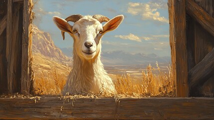 Goats designated for sacrifice at the sacrificial ceremony, traditional cultural and religious event preparation