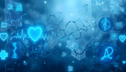 Medical Technology Abstract Background with Digital Healthcare and Science Concepts