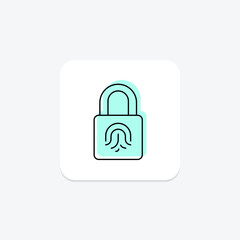 Smart Fingerprint Lock, vector, pixel perfect, illustrator file