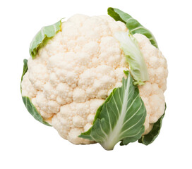fresh cauliflower head isolated on white background