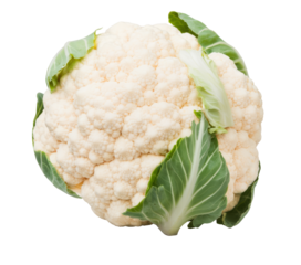 fresh cauliflower head isolated on white background