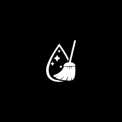 House Cleaning Service icon isolated on black background.